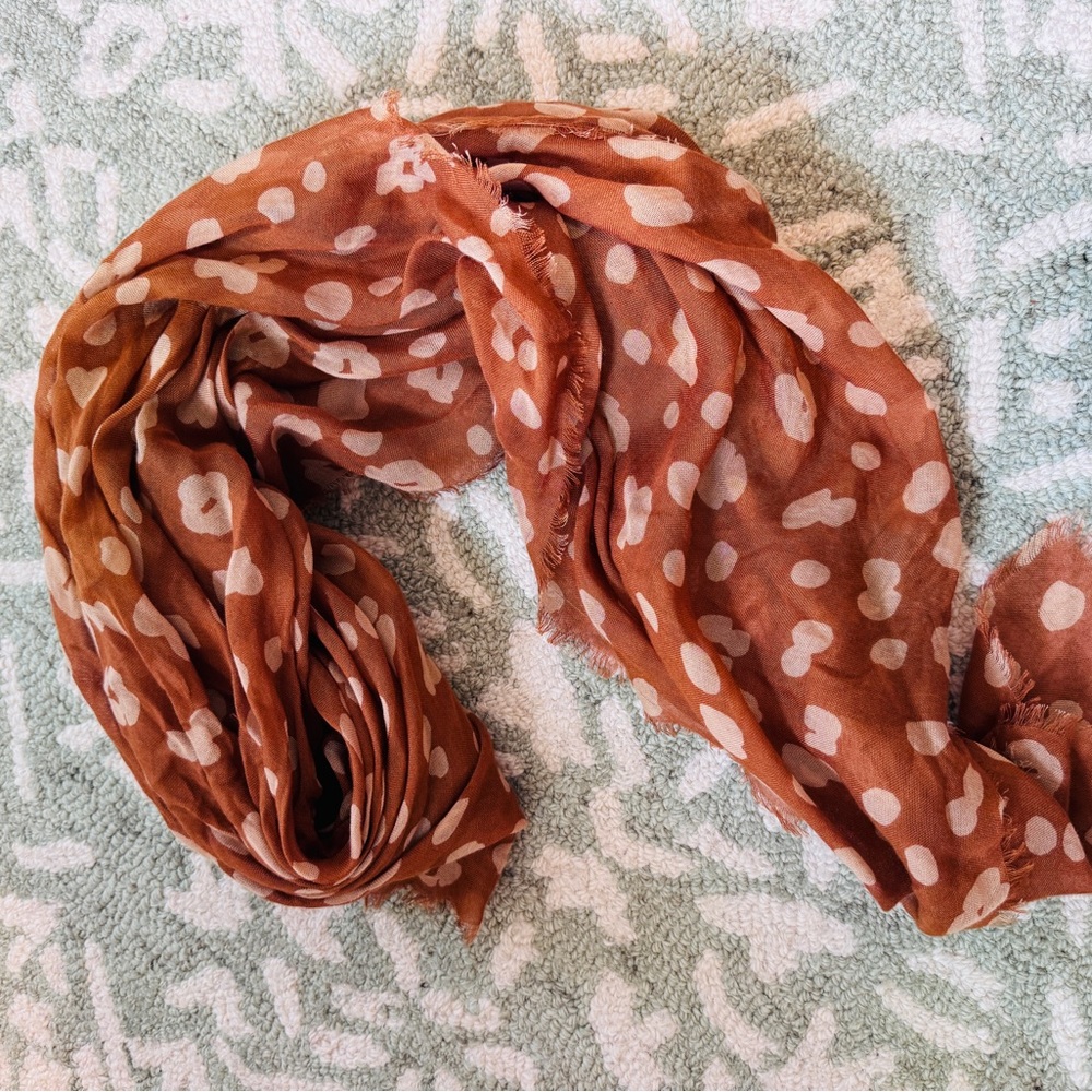 Madewell Scarf in Brown and Cream - Picture 2 of 2